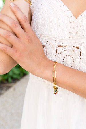 The Chunky Paperclip Chain Bracelet with Charmkeeper
