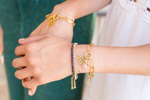 Championship duo bracelets maroon and white