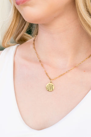 The Token Of Love Necklace on Mini Paperclip Chain