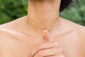 Victory horn on paperclip chain