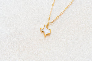 The Forever Texas Necklace on mini paperclip chain
